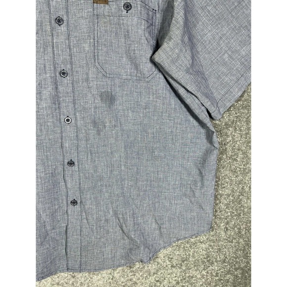 Orvis Woven Short Sleeve Tech Shirt Mens Size‎ XXL Blue Polyester Chest Pockets - Picture 16 of 16